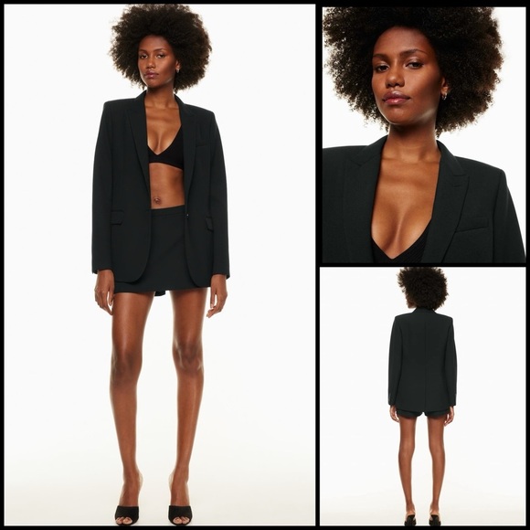 Artizia Babaton Single Breasted Peak Lapel Black Office Siren Work Blazer Size 4 - Picture 1 of 15
